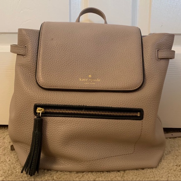 Kate Spade Gray Flap Backpack